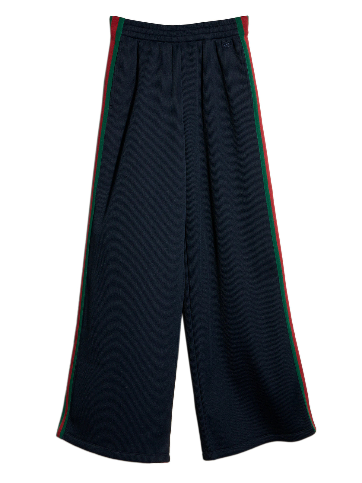 Pantalone leisure in jersey di cotone a coste con Web