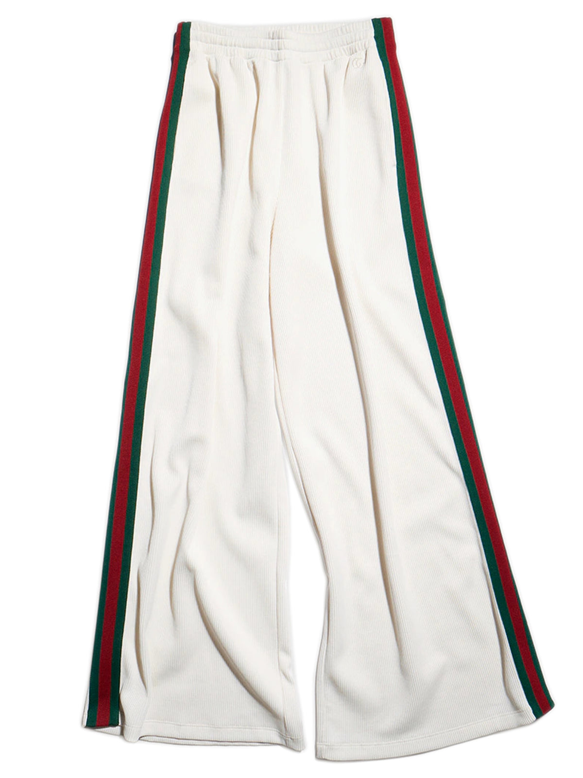 Pantalone leisure in jersey di cotone a coste con Web