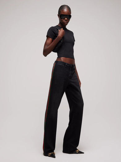 Denim stretch con nastro Web