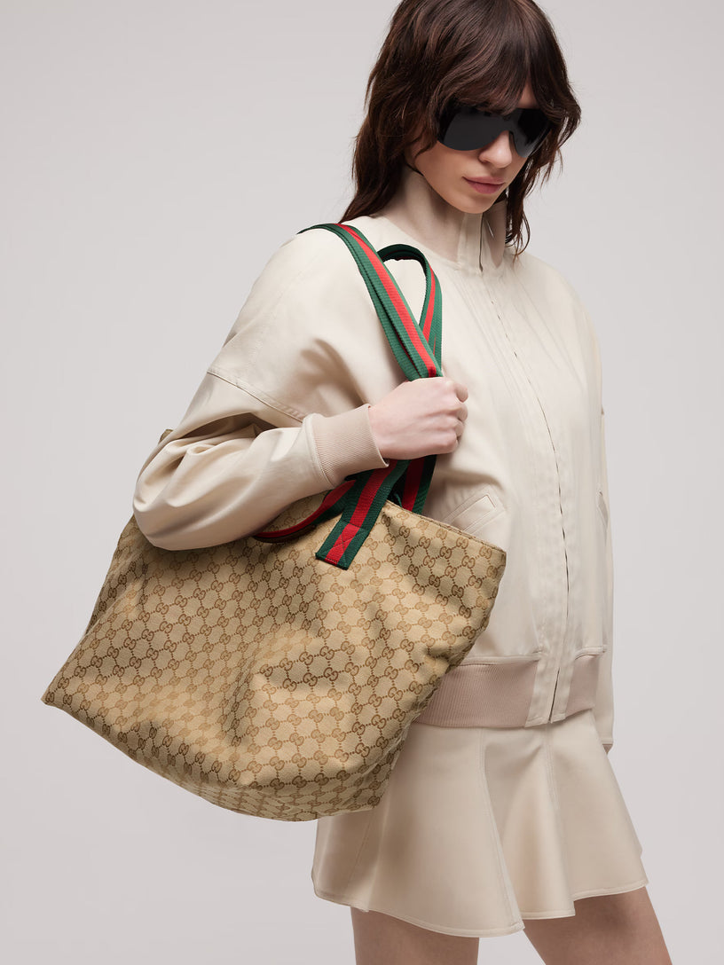 Borsa shopping con motivo GG misura media
