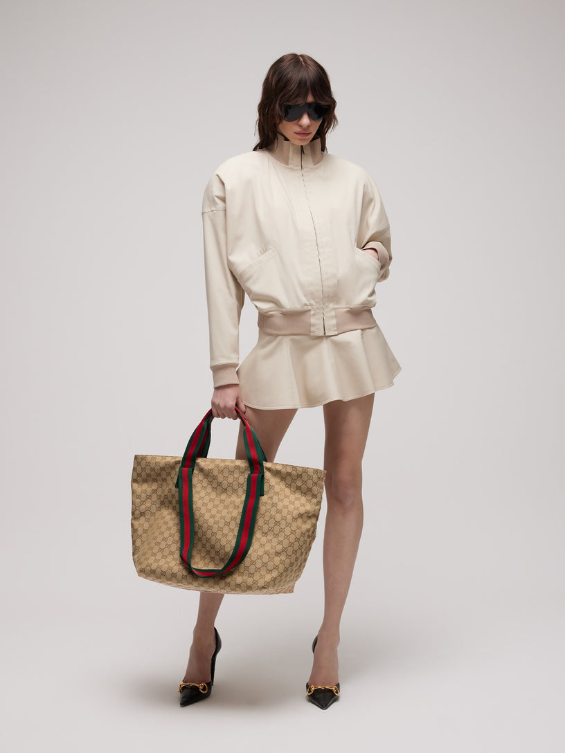 Borsa shopping con motivo GG misura media