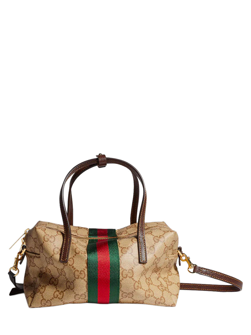 Mini borsa Boston con dettaglio Web