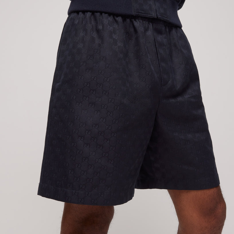 Shorts in tessuto di cotone GG