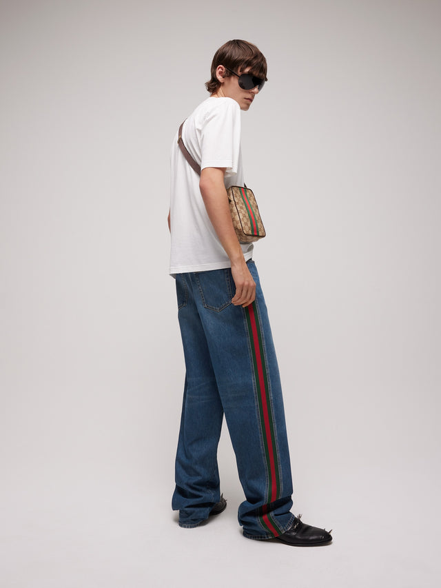 Denim pants with Web insert