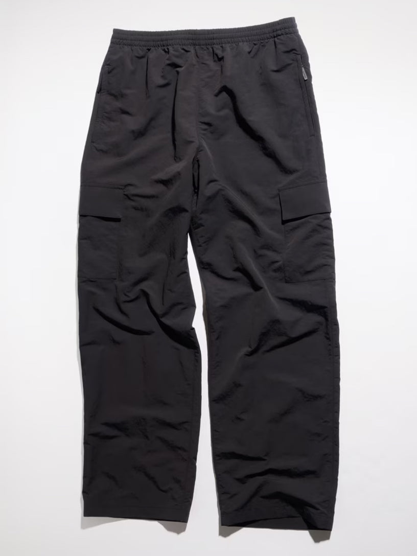Pantalone cargo in faille di nylon froissé