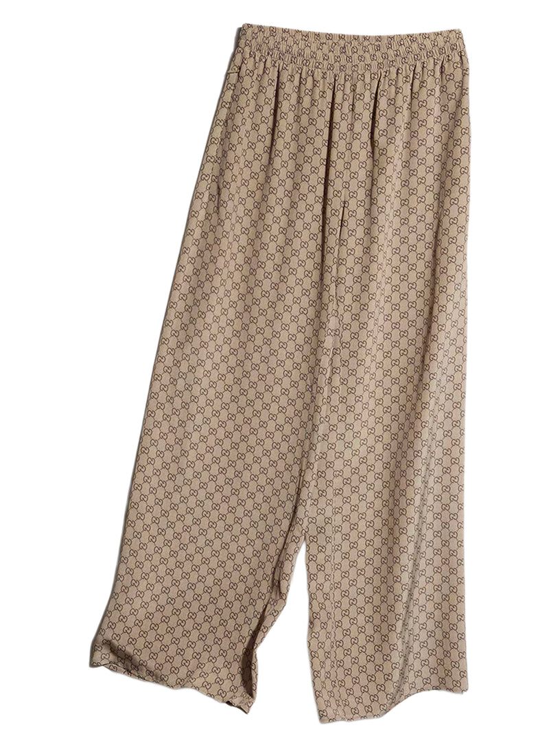 Pantaloni leisure in seta stampata