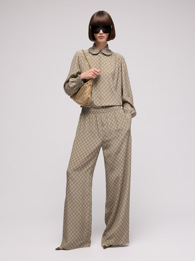 Camicia stampata in seta crêpe de chine