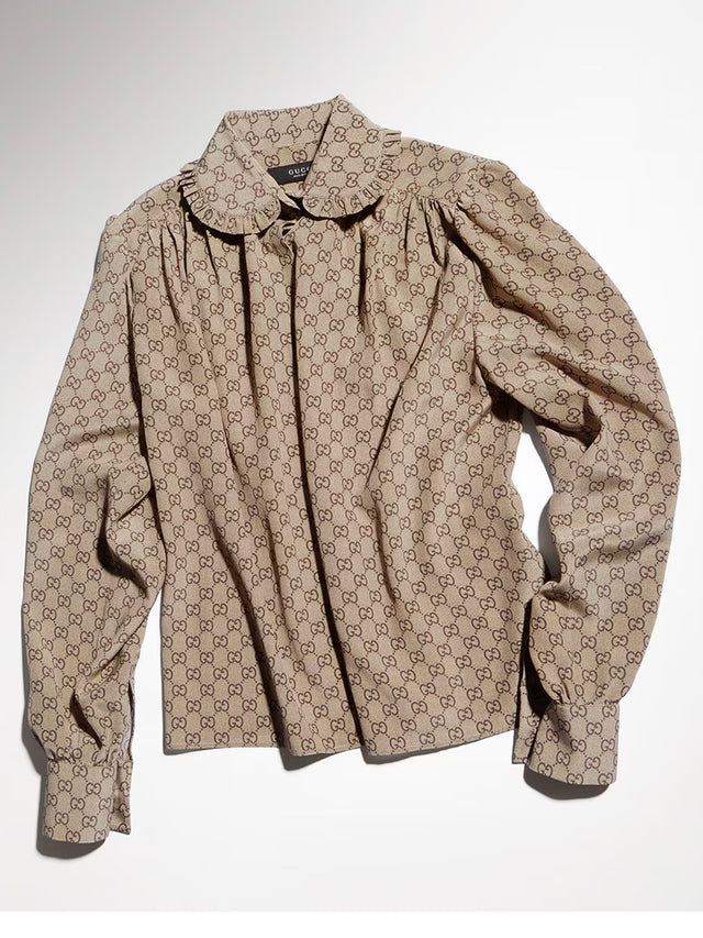 Printed silk crêpe de chine shirt 


<BR class=Apple-interchange-newline>