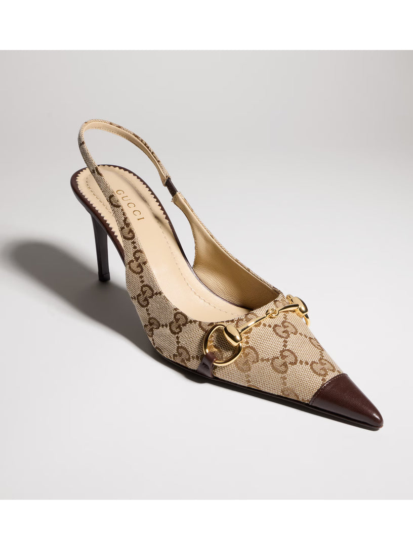 Décolleté slingback con GG