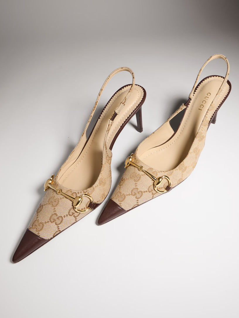 Décolleté slingback con GG