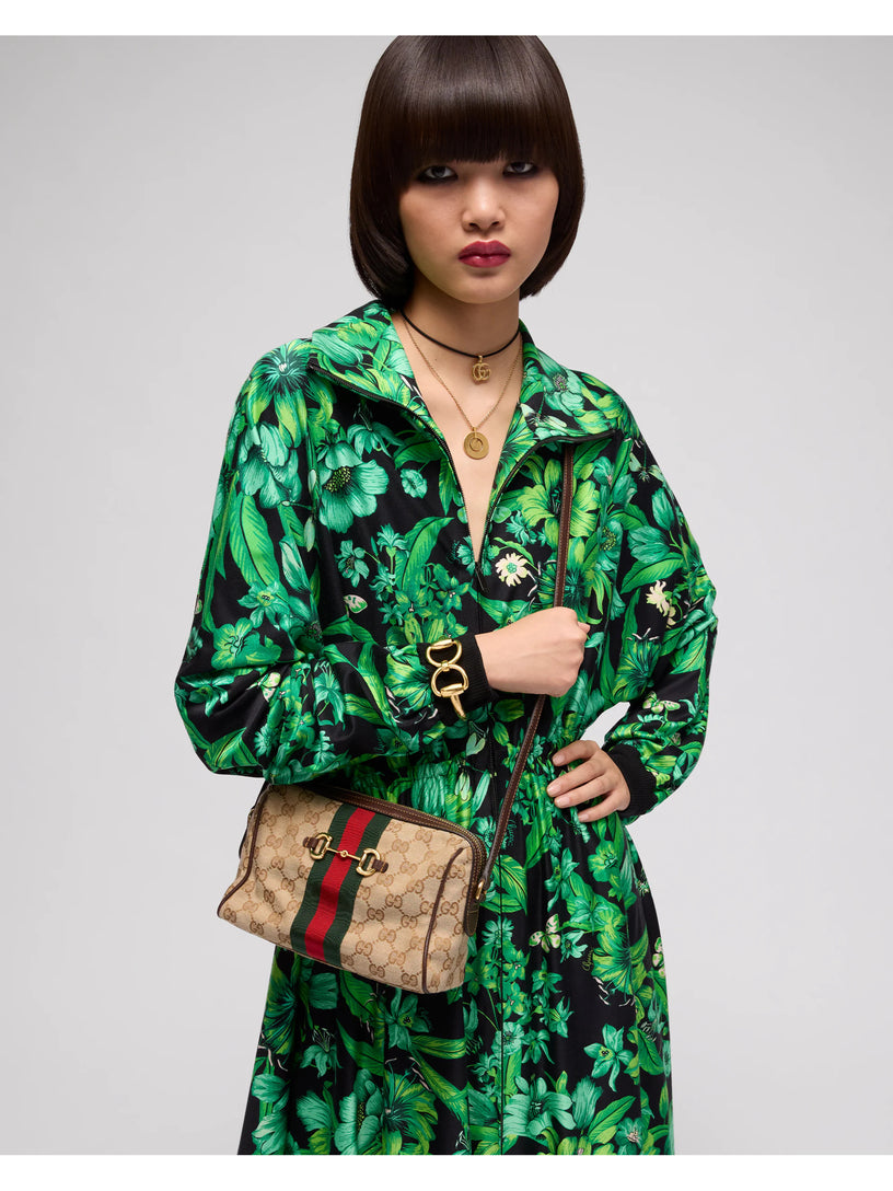 Camera bag Gucci Horsebit Web misura piccola