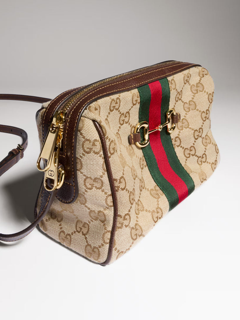 Camera bag Gucci Horsebit Web misura piccola