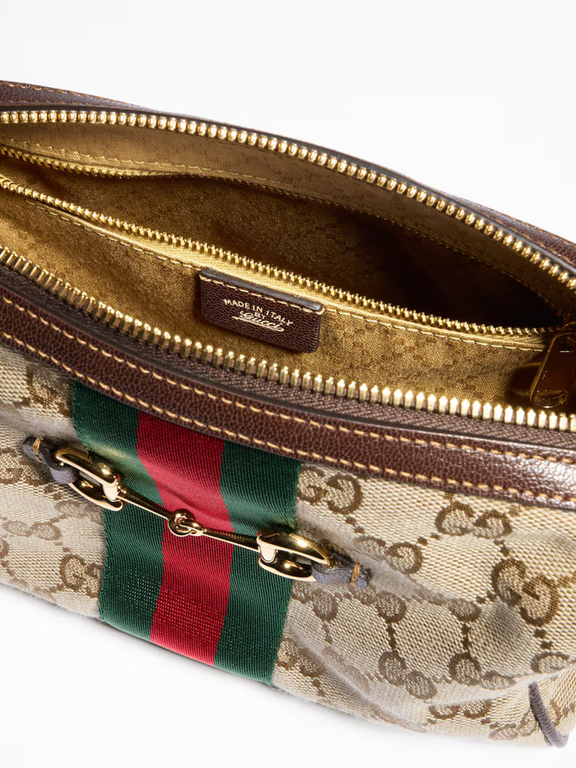 Camera bag Gucci Horsebit Web misura piccola