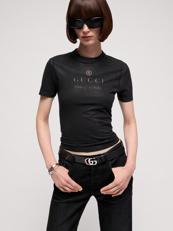 T-shirt in jersey di cotone tecnico con stampa