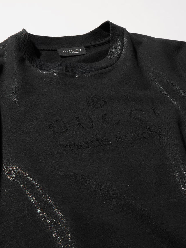 Technical cotton jersey T-shirt with print