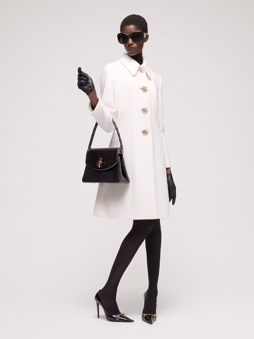 Cappotto con bottone doppia G