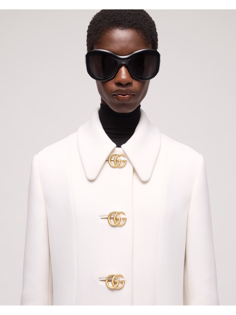 Cappotto con bottone doppia G