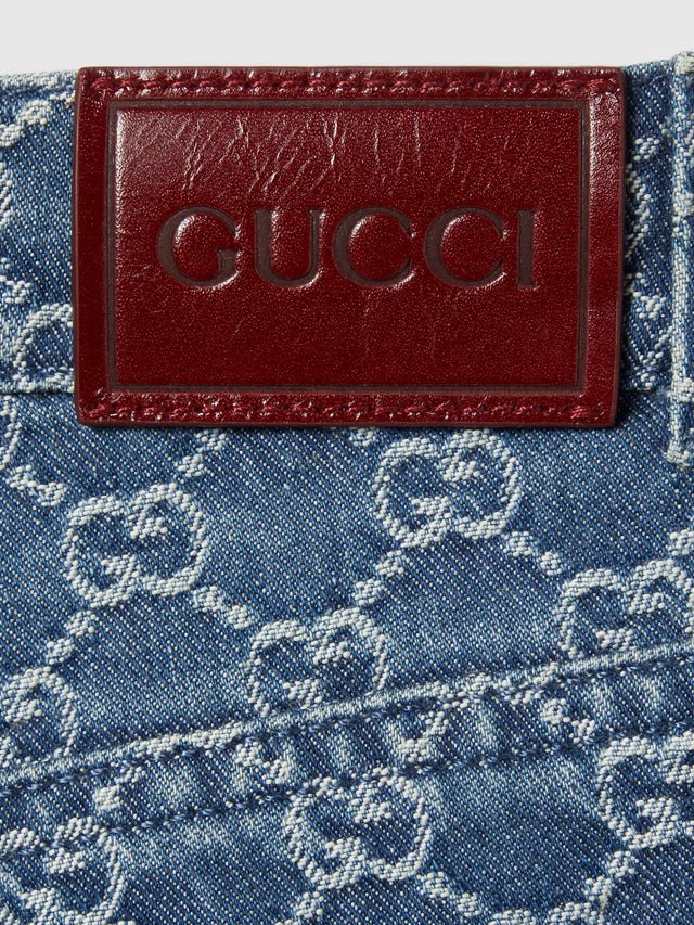 GG denim jacquard trousers