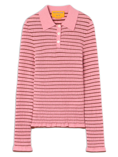 Smocked L/S Shrunken Polo