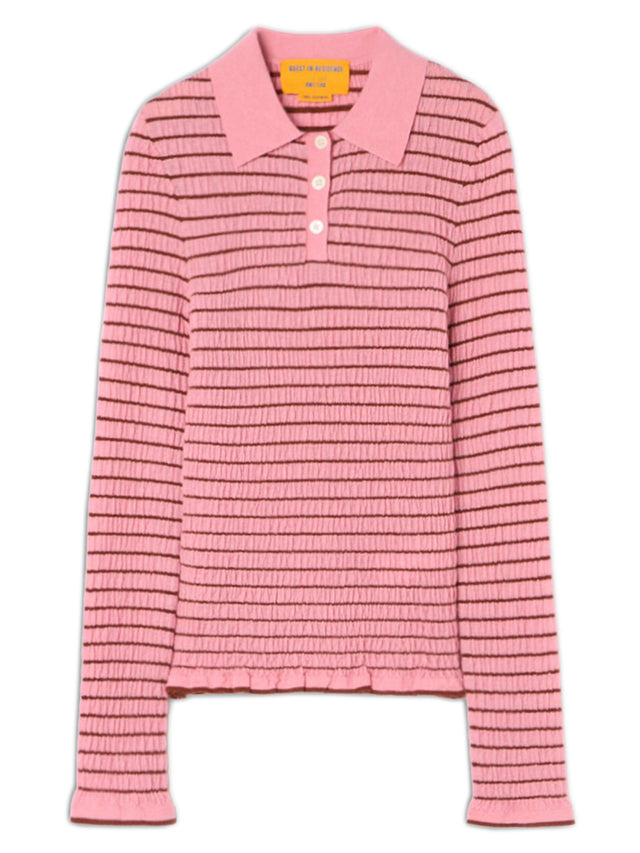 Smocked L/S Shrunken Polo