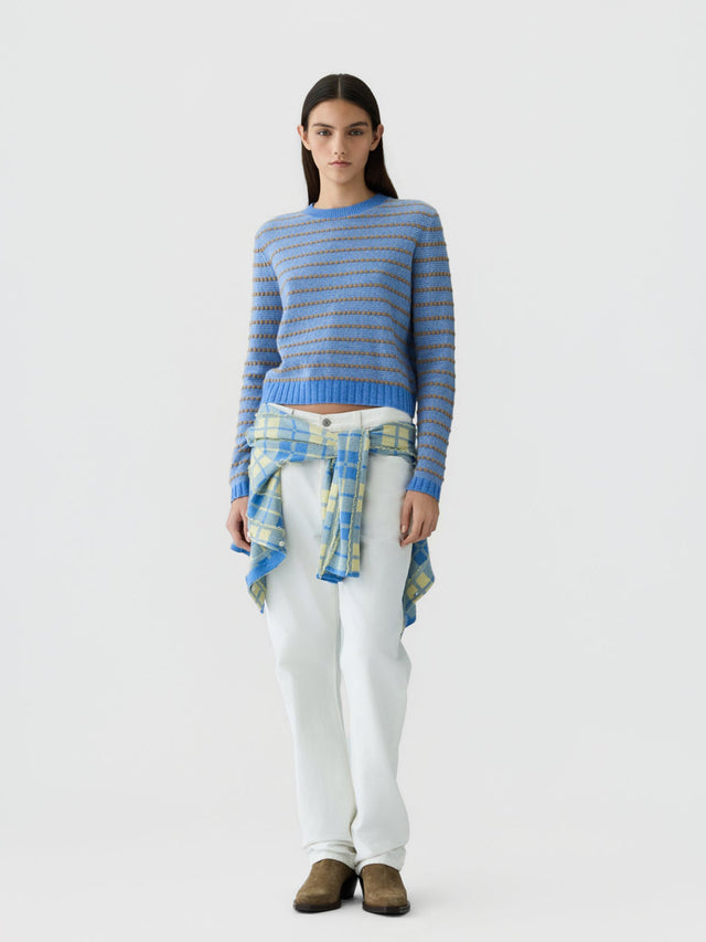 Pebble Stripe Shrunken Crew