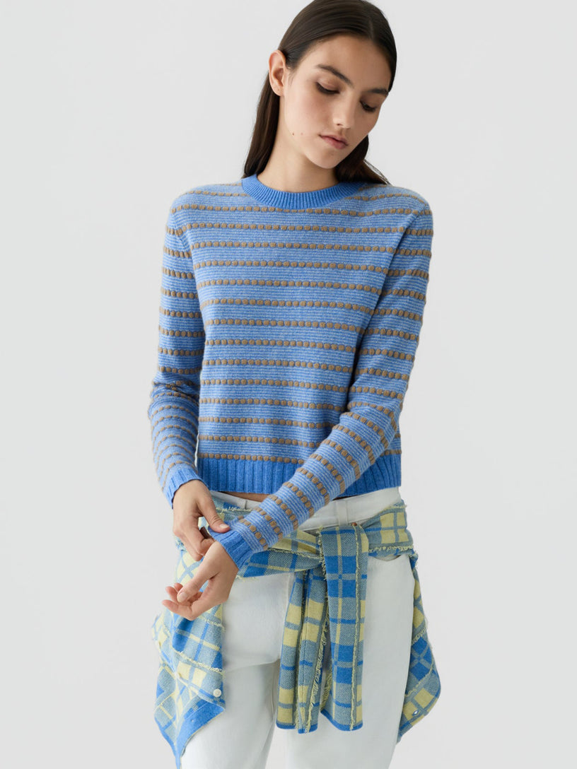 Pebble Stripe Shrunken Crew