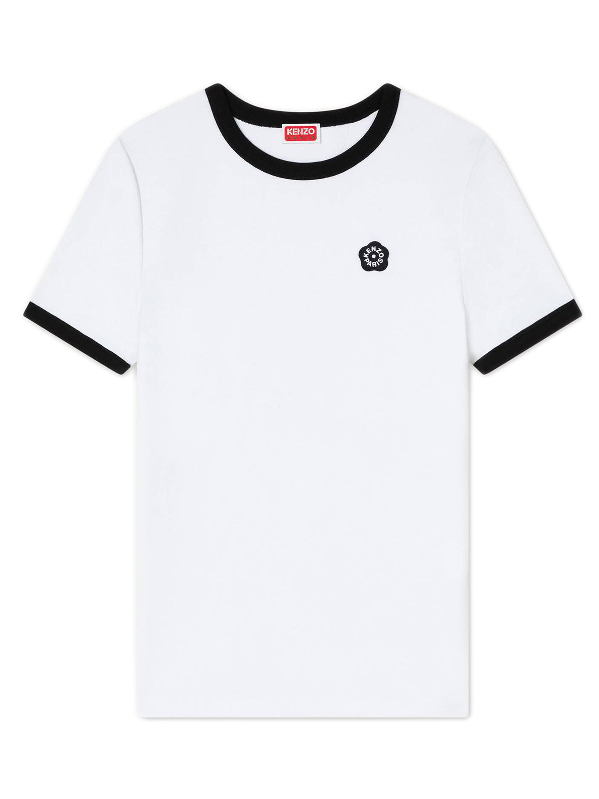 T-shirt aderente in cotone ricamata 'Boke Flower 2.0'