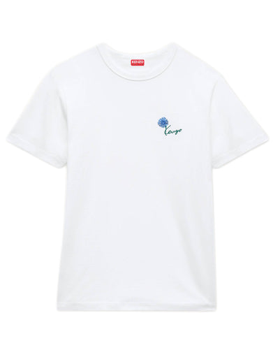 T-shirt slim in cotone ricamata 'Kenzo Tulip'