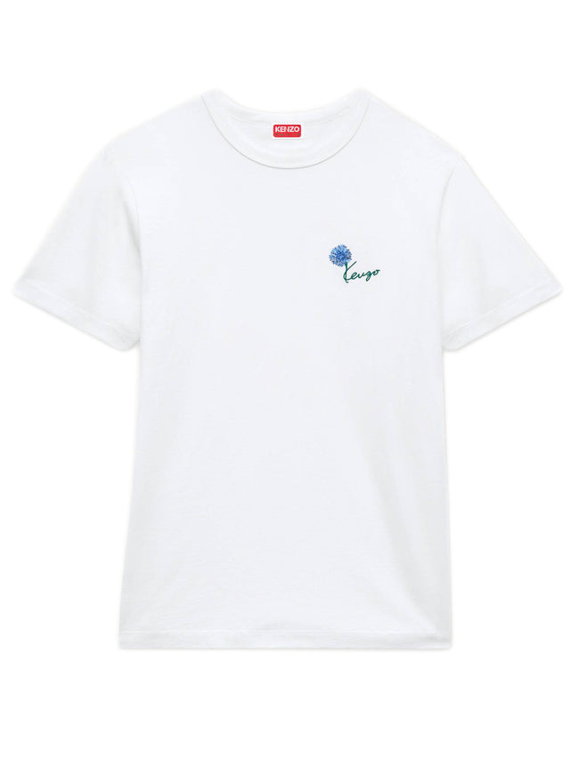 T-shirt slim in cotone ricamata 'Kenzo Tulip'