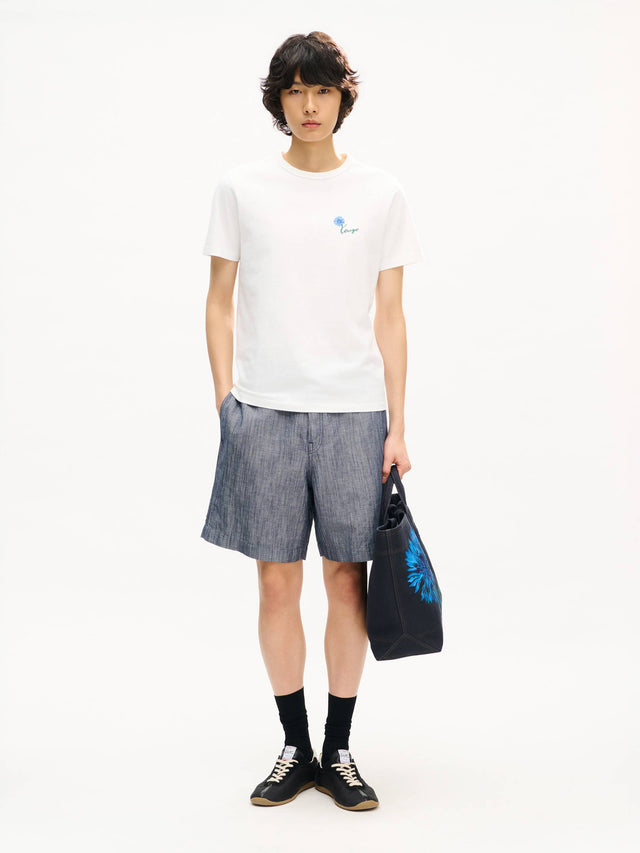 T-shirt slim in cotone ricamata 'Kenzo Tulip'