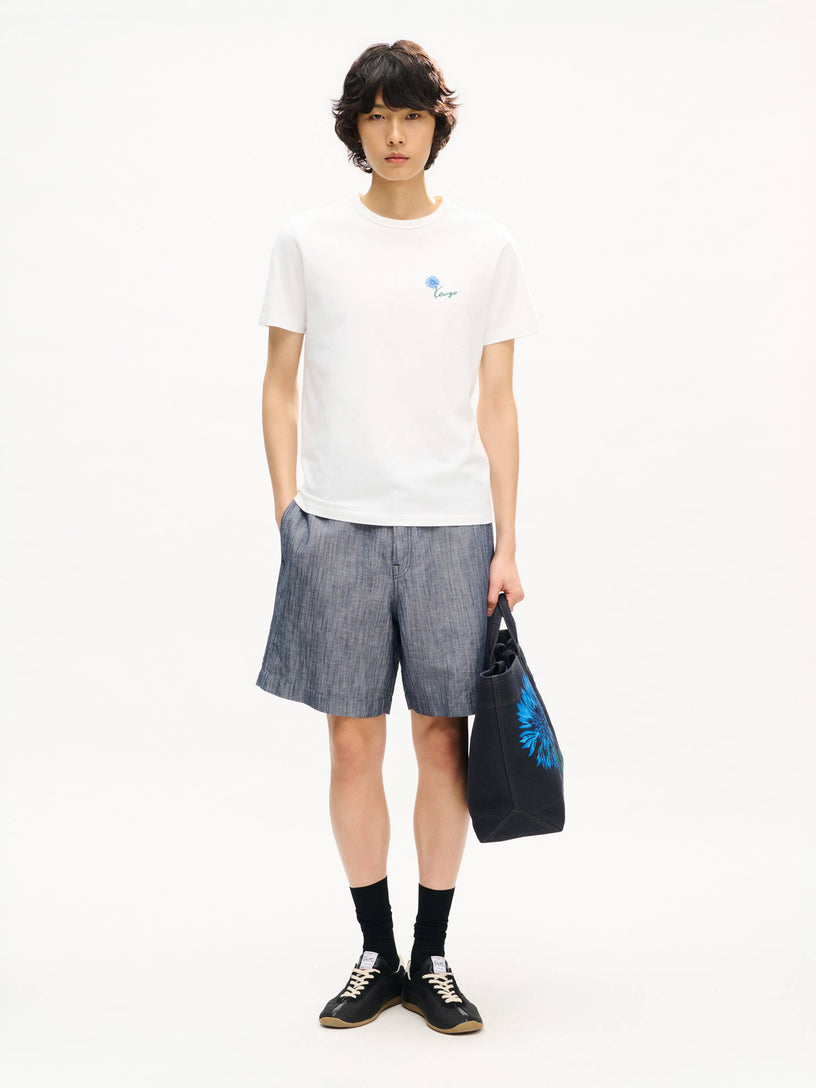 T-shirt slim in cotone ricamata 'Kenzo Tulip'