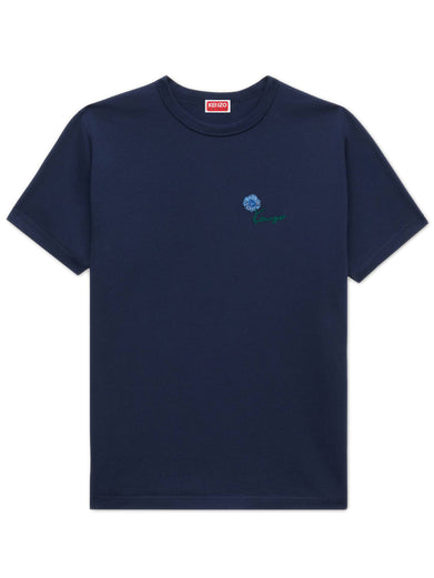 T-shirt slim in cotone ricamata 'Kenzo Tulip'