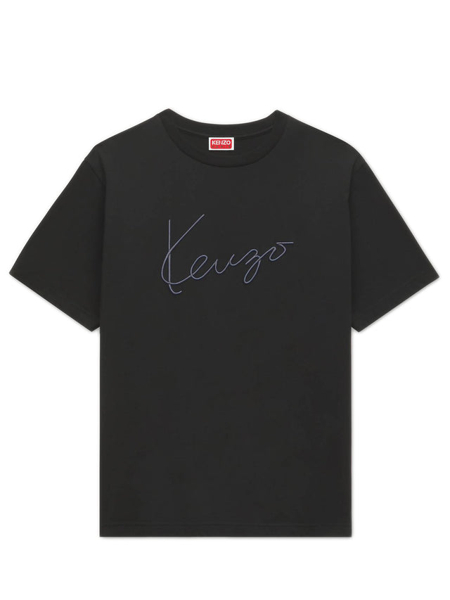 T-shirt in cotone ricamato 'KENZO Signature'