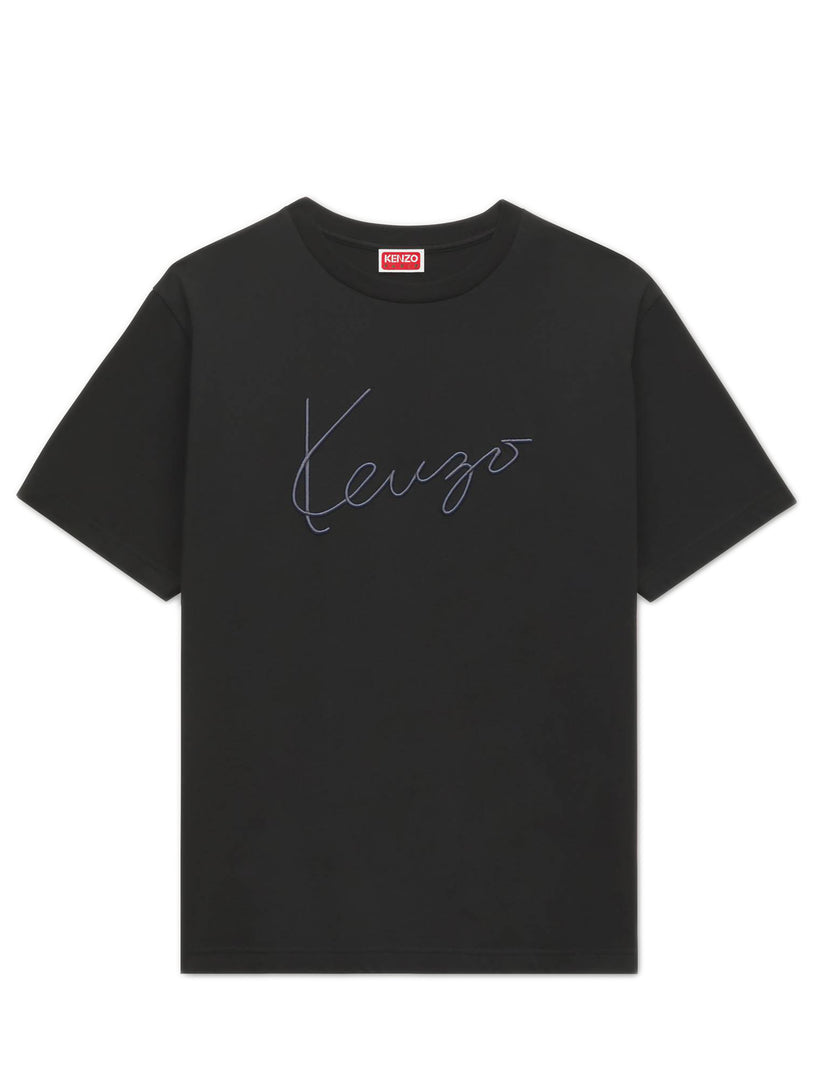 T-shirt in cotone ricamato 'KENZO Signature'