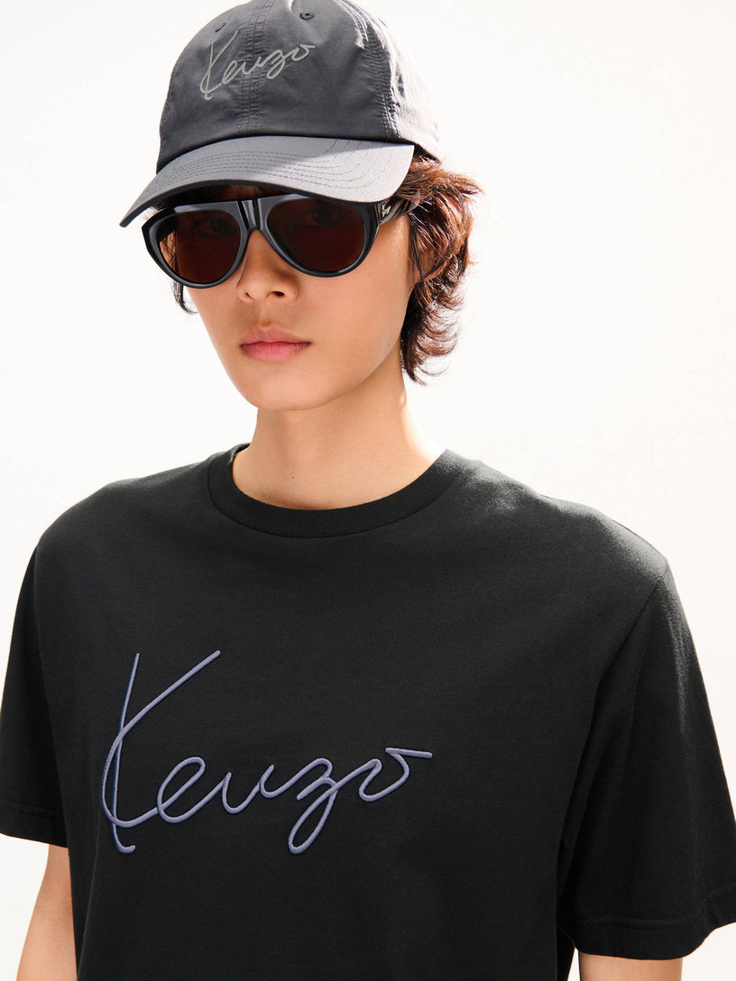 T-shirt in cotone ricamato 'KENZO Signature'