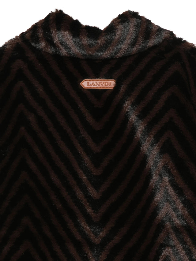 Fur coat with zip