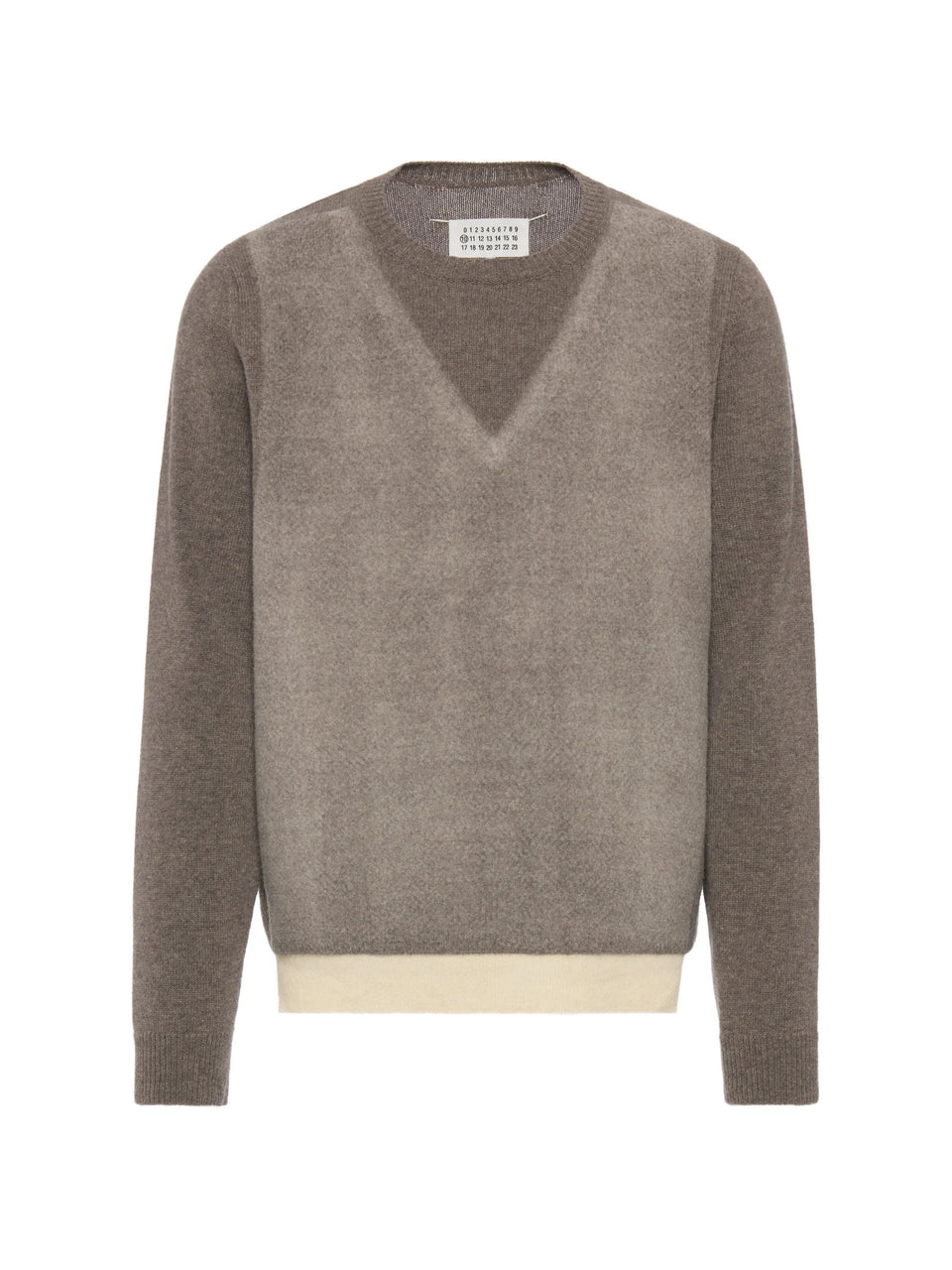 Crew neck sweater in melted wool knit