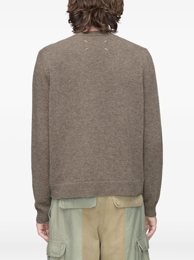 Maglia girocollo in maglia fusa di lana