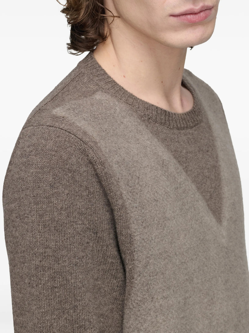 Maglia girocollo in maglia fusa di lana