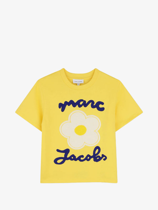 Flower-patch logo-embroidered T-shirt