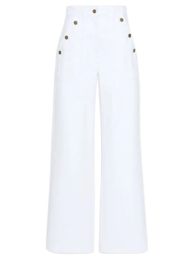 Pantalone Badesse wide leg in bull di cotone