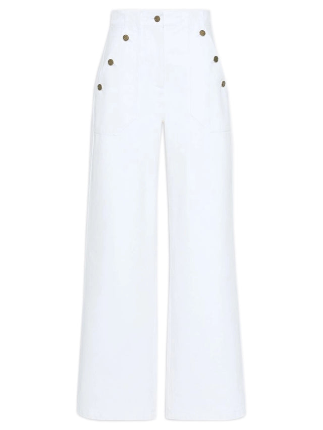 Pantalone Badesse wide leg in bull di cotone