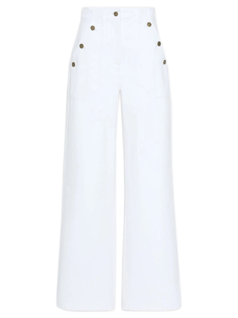 Pantalone Badesse wide leg in bull di cotone