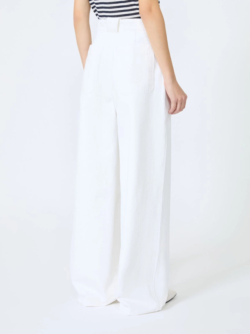 Pantalone Badesse wide leg in bull di cotone