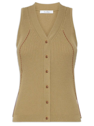 Gilet Fiorire in filato di cotone e viscosa