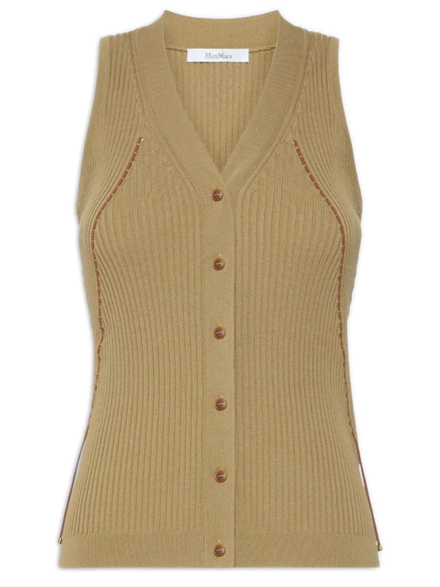 Gilet Fiorire in filato di cotone e viscosa