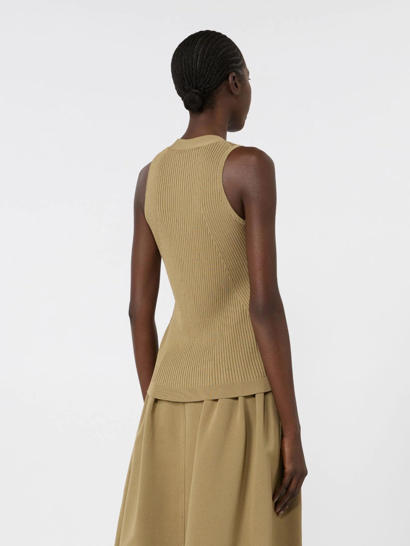 Gilet Fiorire in filato di cotone e viscosa