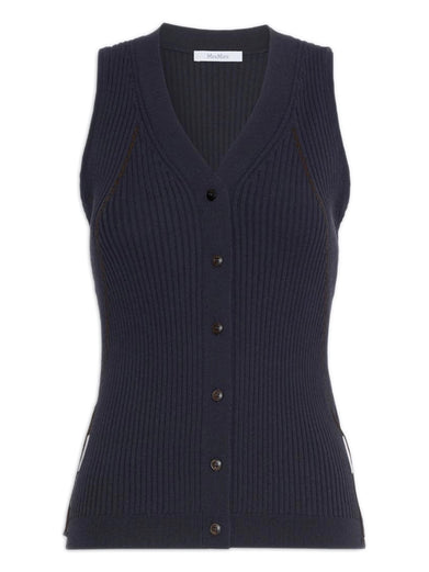 Gilet Fiorire in filato di cotone e viscosa