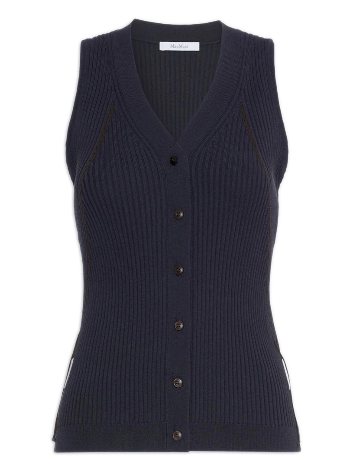 Gilet Fiorire in filato di cotone e viscosa