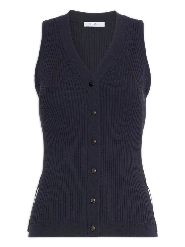 Gilet Fiorire in filato di cotone e viscosa